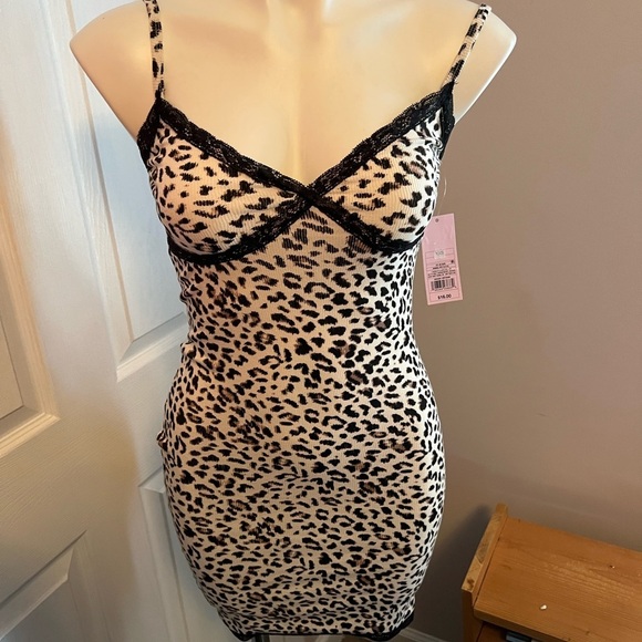 NWT Wild Fable cheetah leopard ribbed tank mini dress - Picture 2 of 5